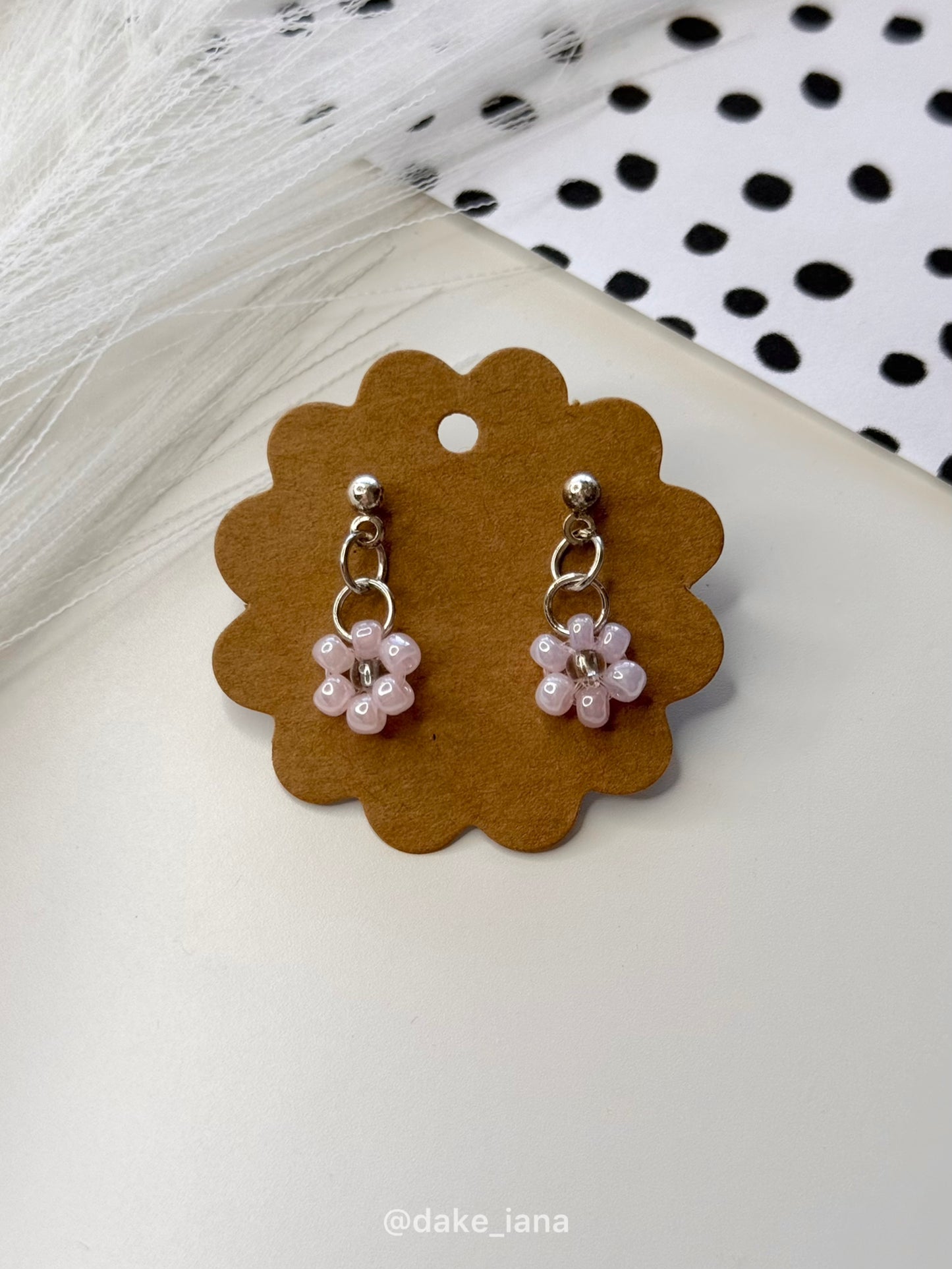 Beaded Flower Earrings, Daisy Earrings, Handmade Floral Jewelry, Choose Your Color and Shade