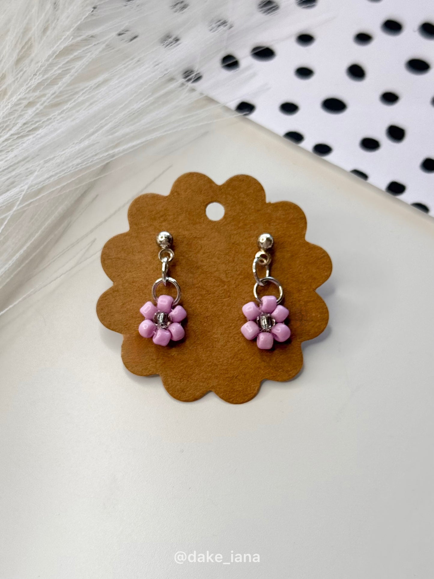 Beaded Flower Earrings, Daisy Earrings, Handmade Floral Jewelry, Choose Your Color and Shade