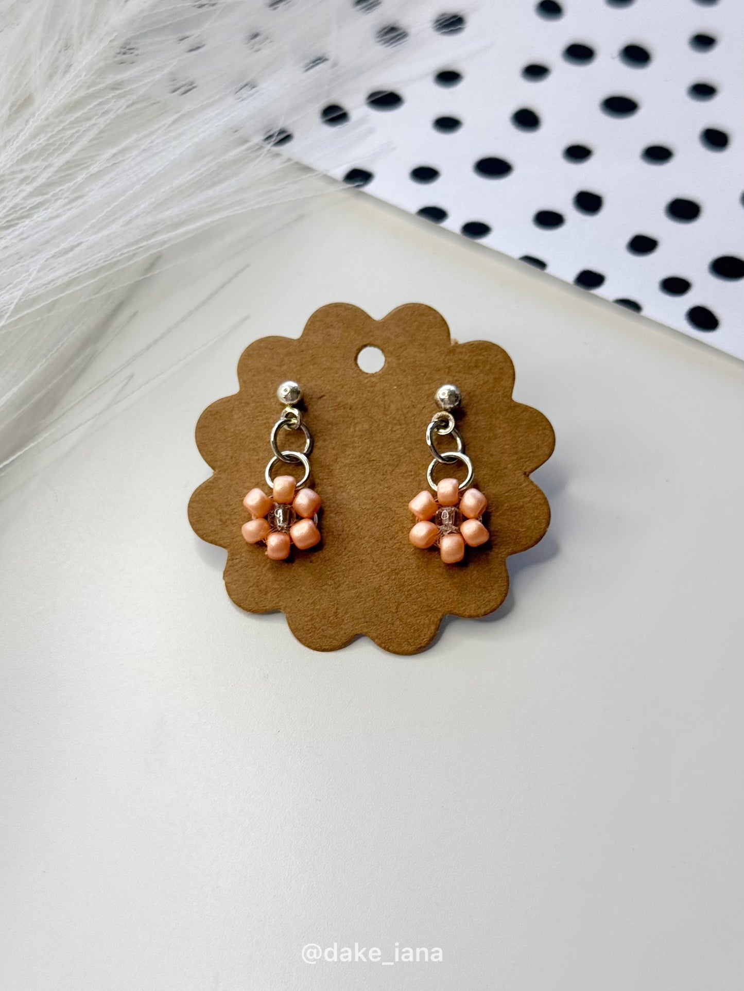 Beaded Flower Earrings, Daisy Earrings, Handmade Floral Jewelry, Choose Your Color and Shade