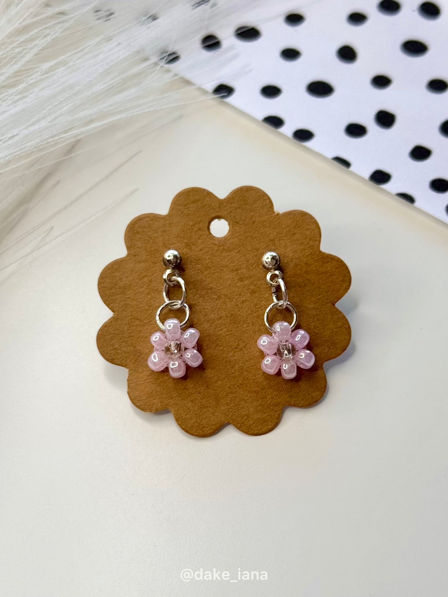 Beaded Flower Earrings, Daisy Earrings, Handmade Floral Jewelry, Choose Your Color and Shade