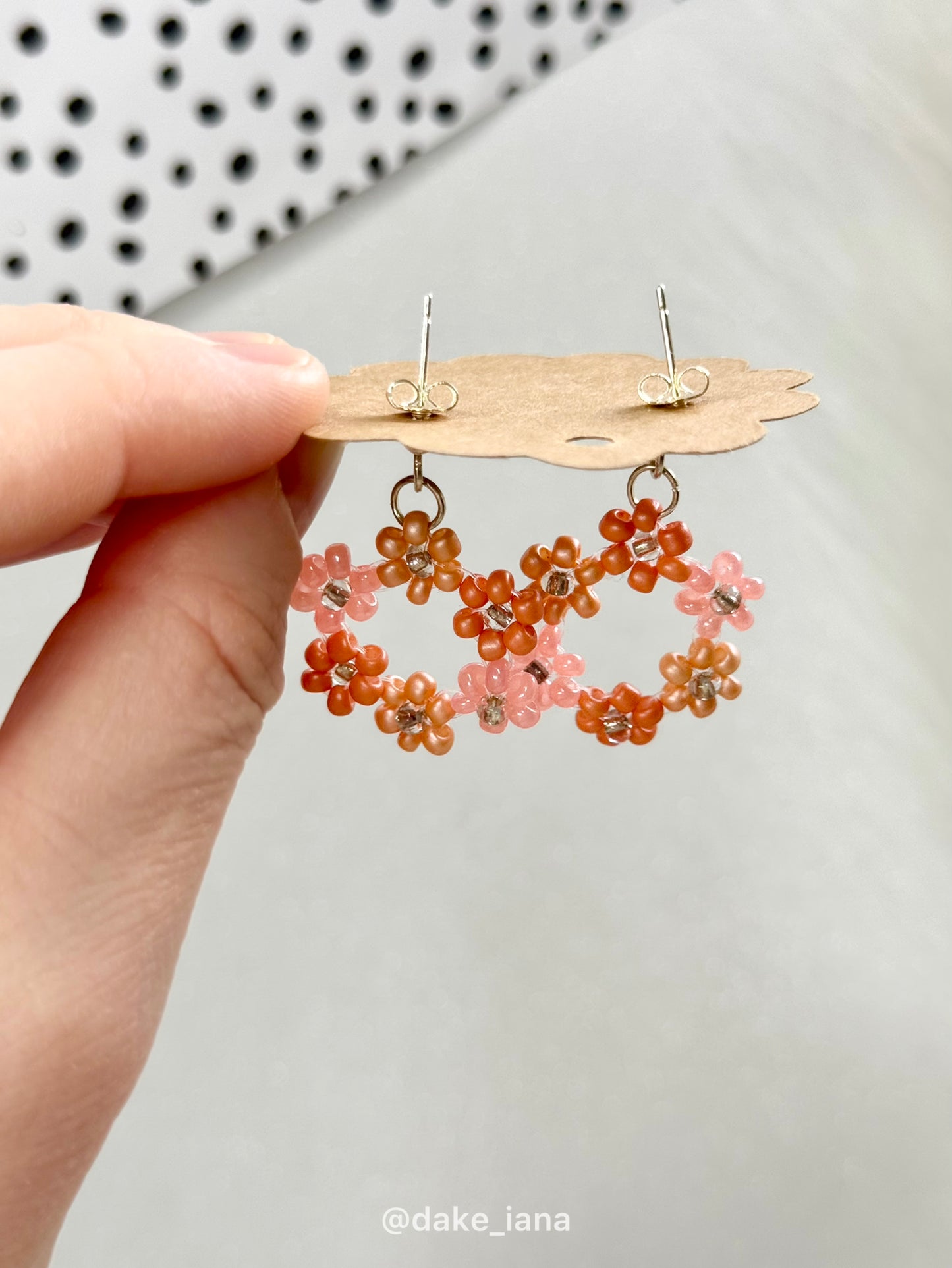 Beaded Flower Hoop Earrings – Handmade Floral Jewelry | Multiple Colors