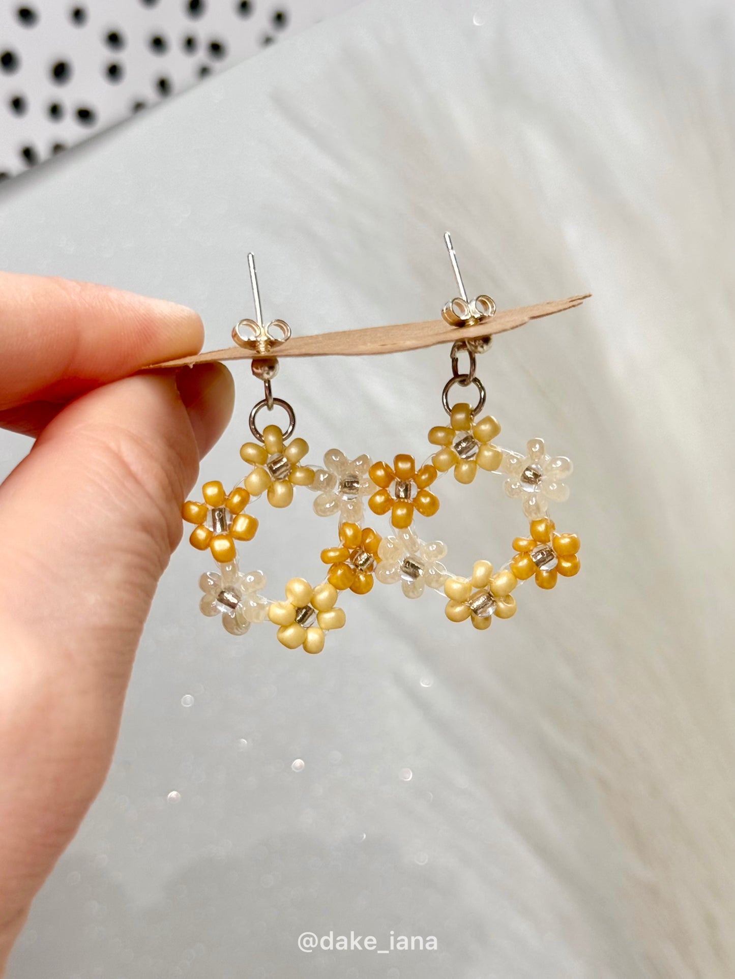 Yellow Beaded Flower Hoop Earrings – Handmade Floral JewelryYellow Beaded Flower Hoop Earrings – Handmade Floral Jewelry