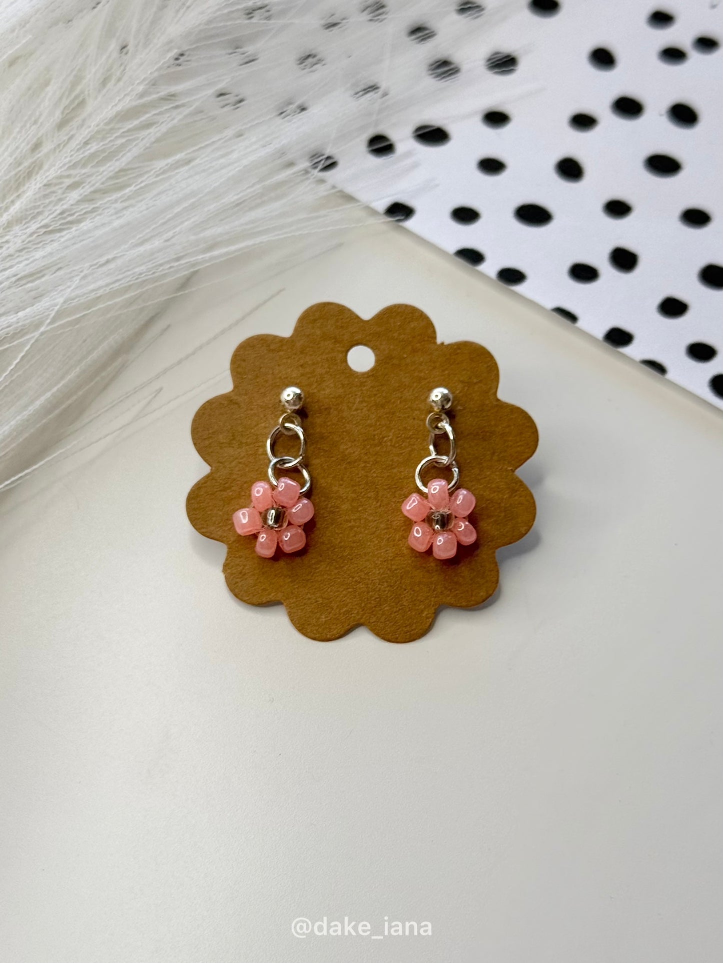 Beaded Flower Earrings, Daisy Earrings, Handmade Floral Jewelry, Choose Your Color and Shade