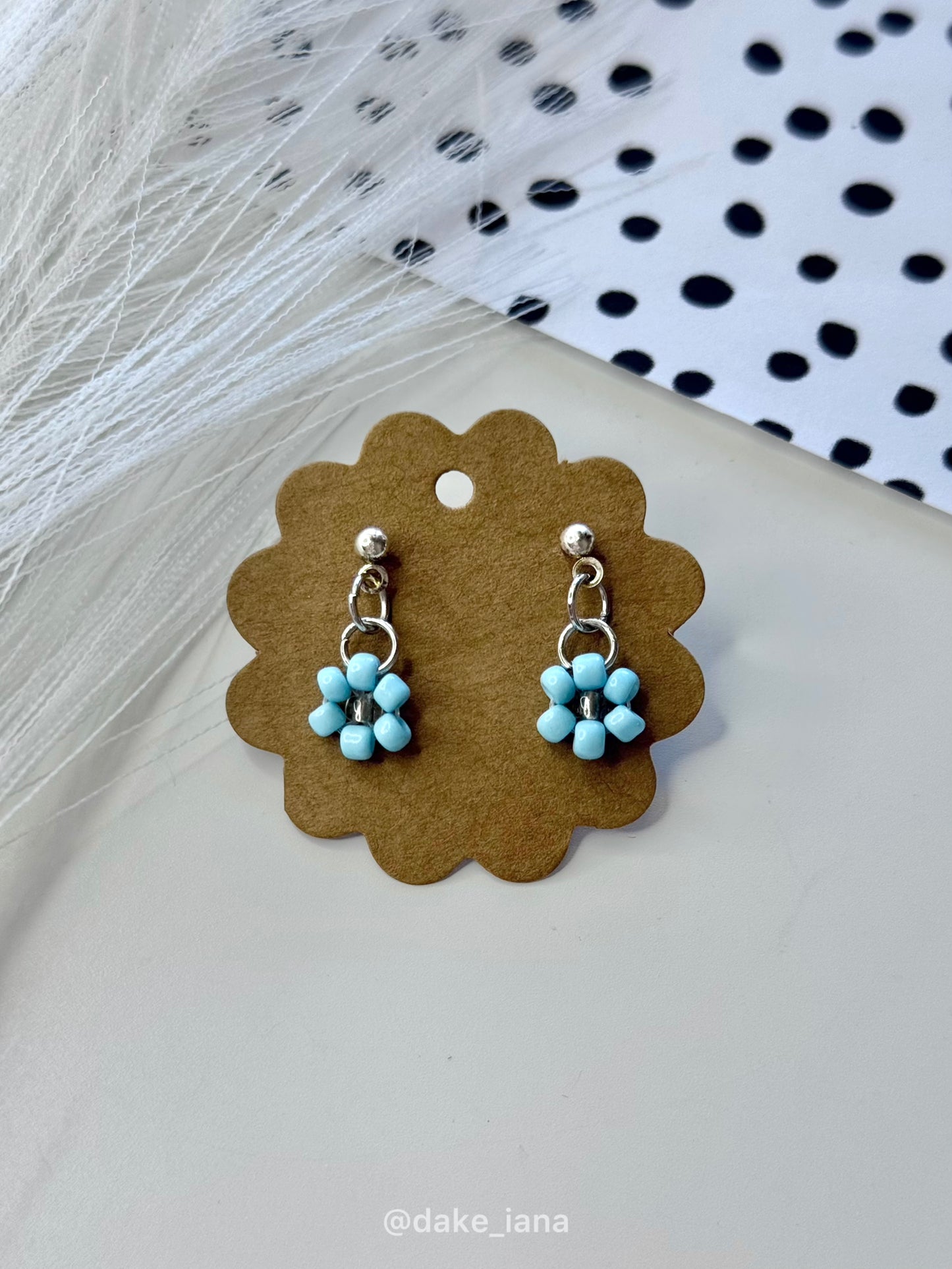 Beaded Flower Earrings, Daisy Earrings, Handmade Floral Jewelry, Choose Your Color and Shade